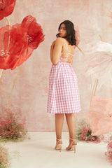 Pink Strappy Midi Dress