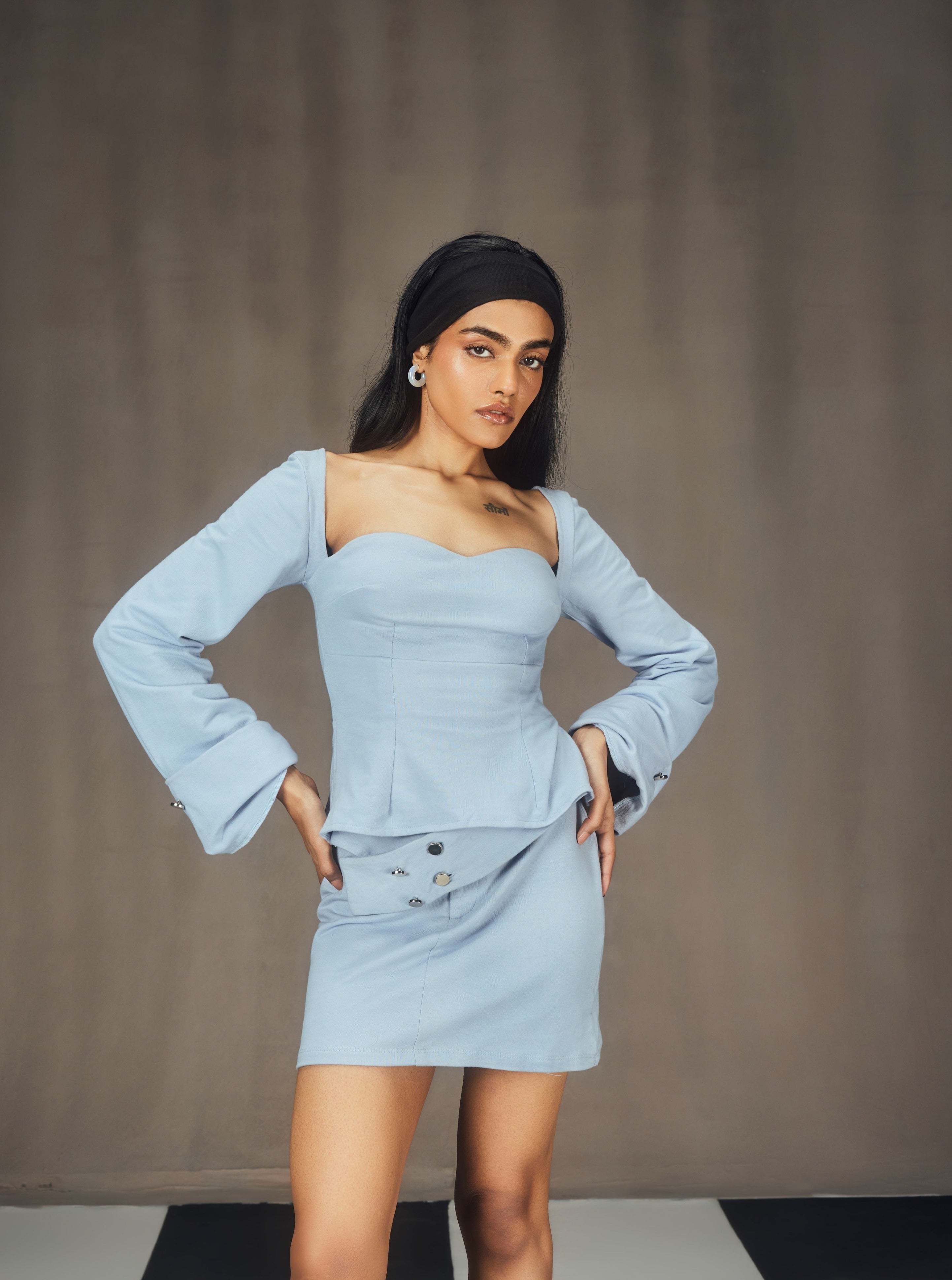 Skylar Baby Blue Lounge Coord Set