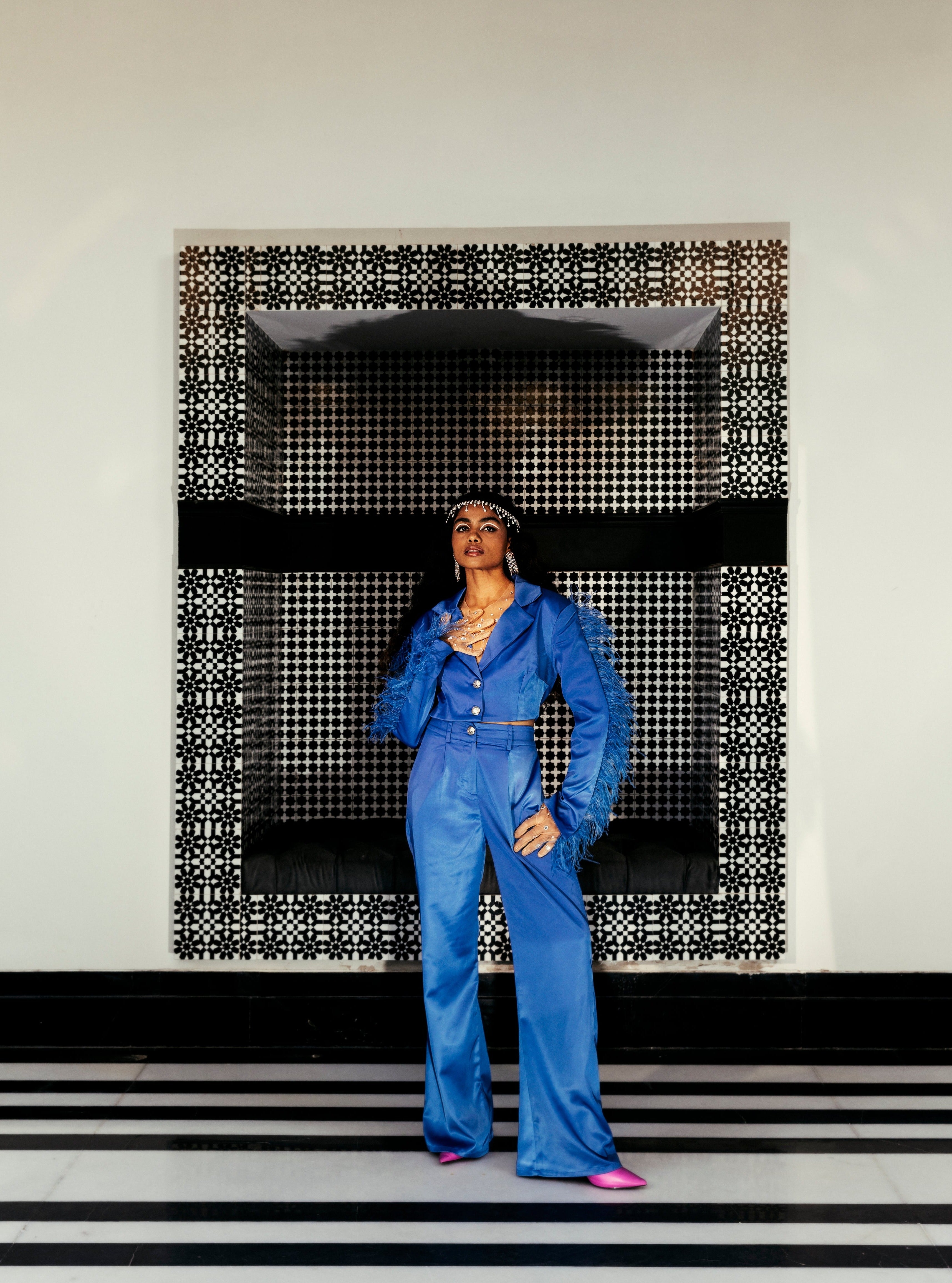 Blue blazer set