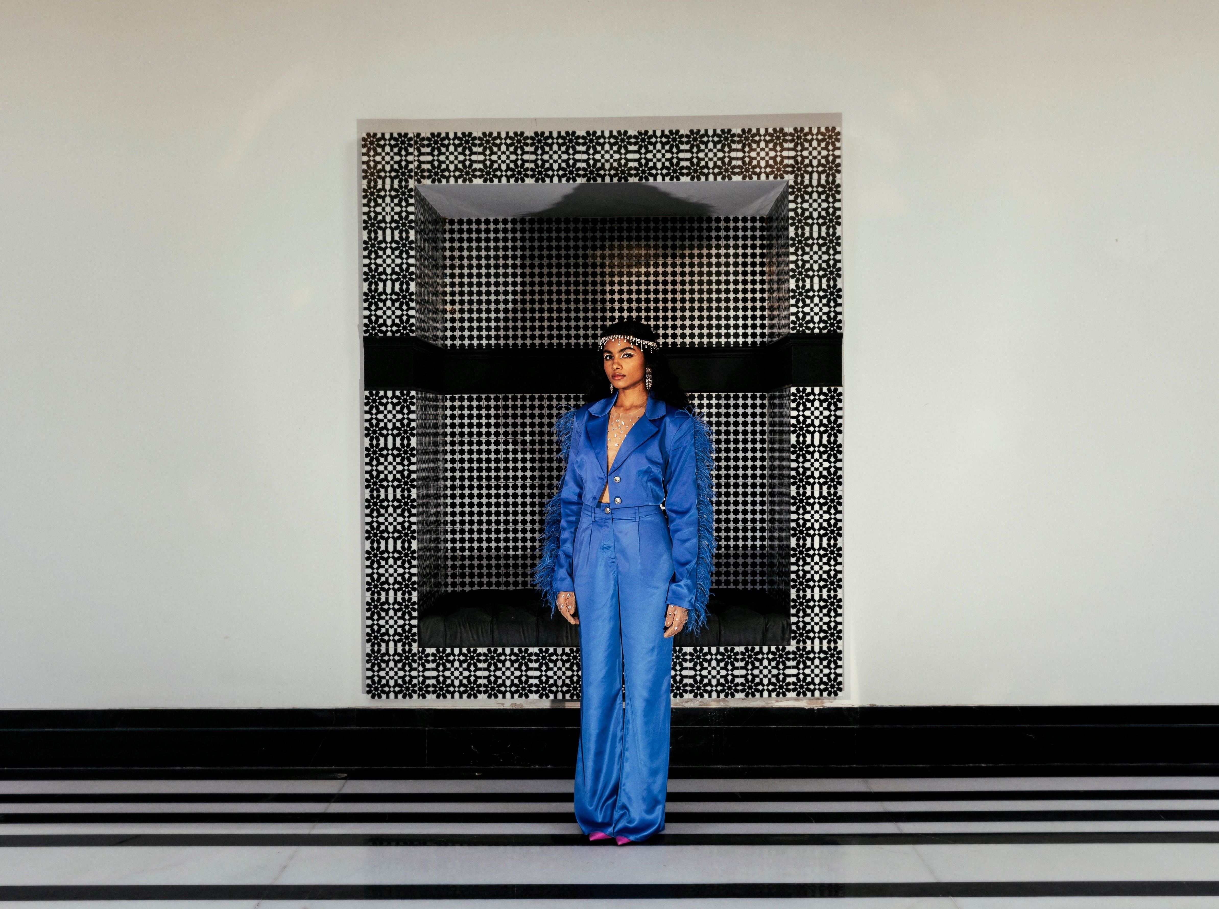 Blue blazer set