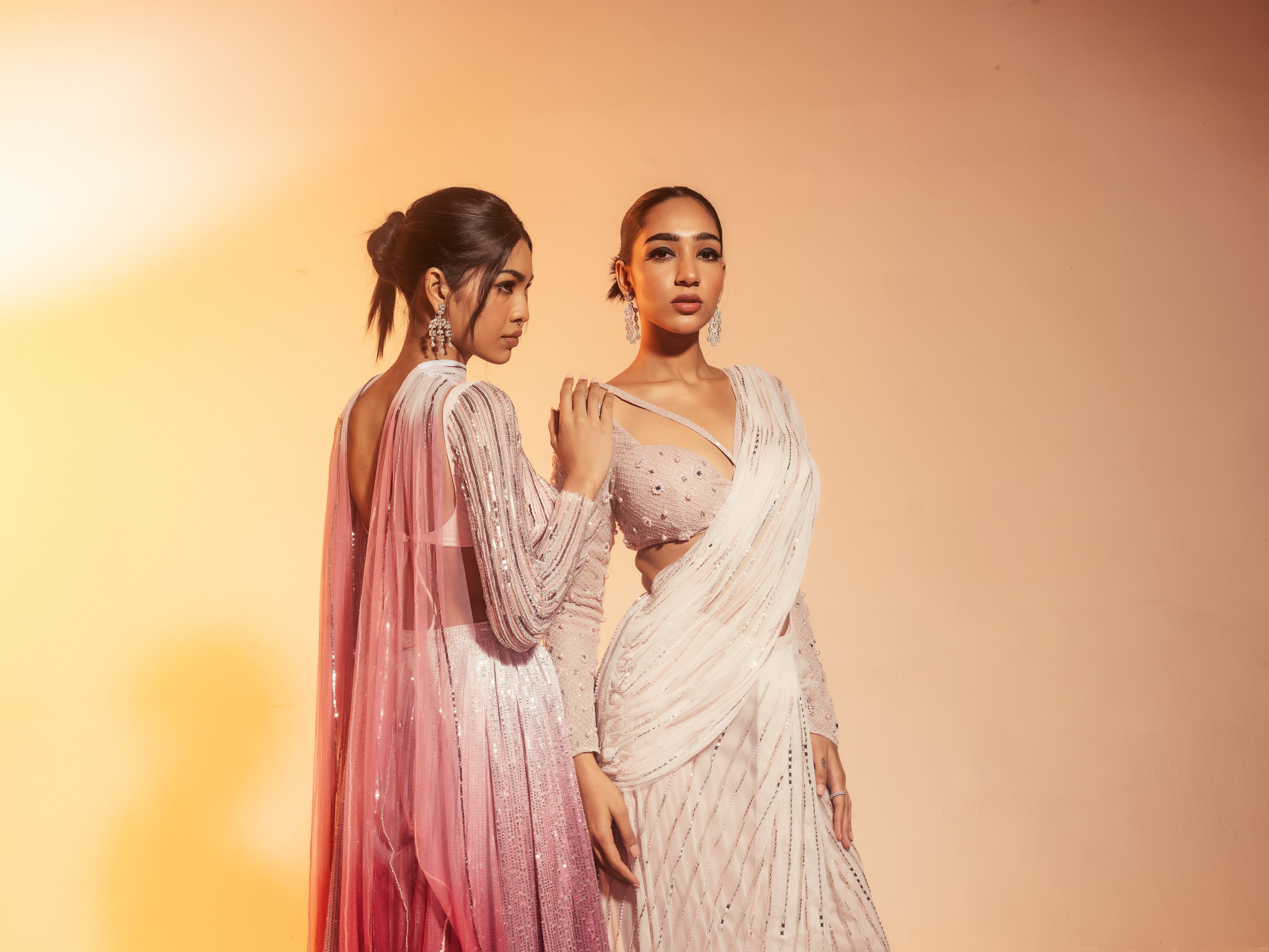 Buy Pink Ombre Embroidered Lehenga Set