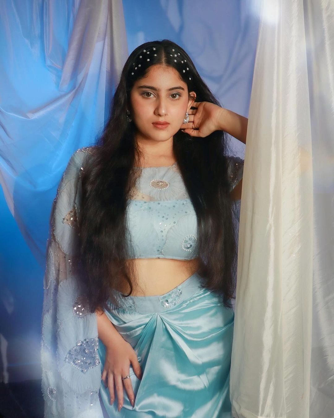 Buy Our Kamya Blue Flower Embroidery Coord Set