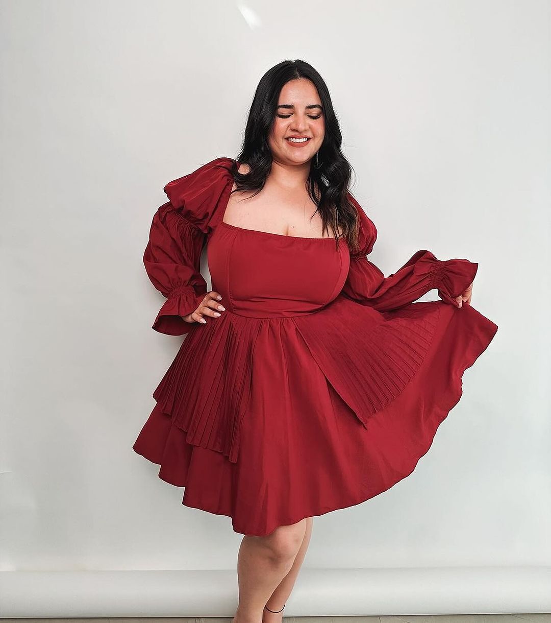 Pixie Burgundy Puff Corset Dress