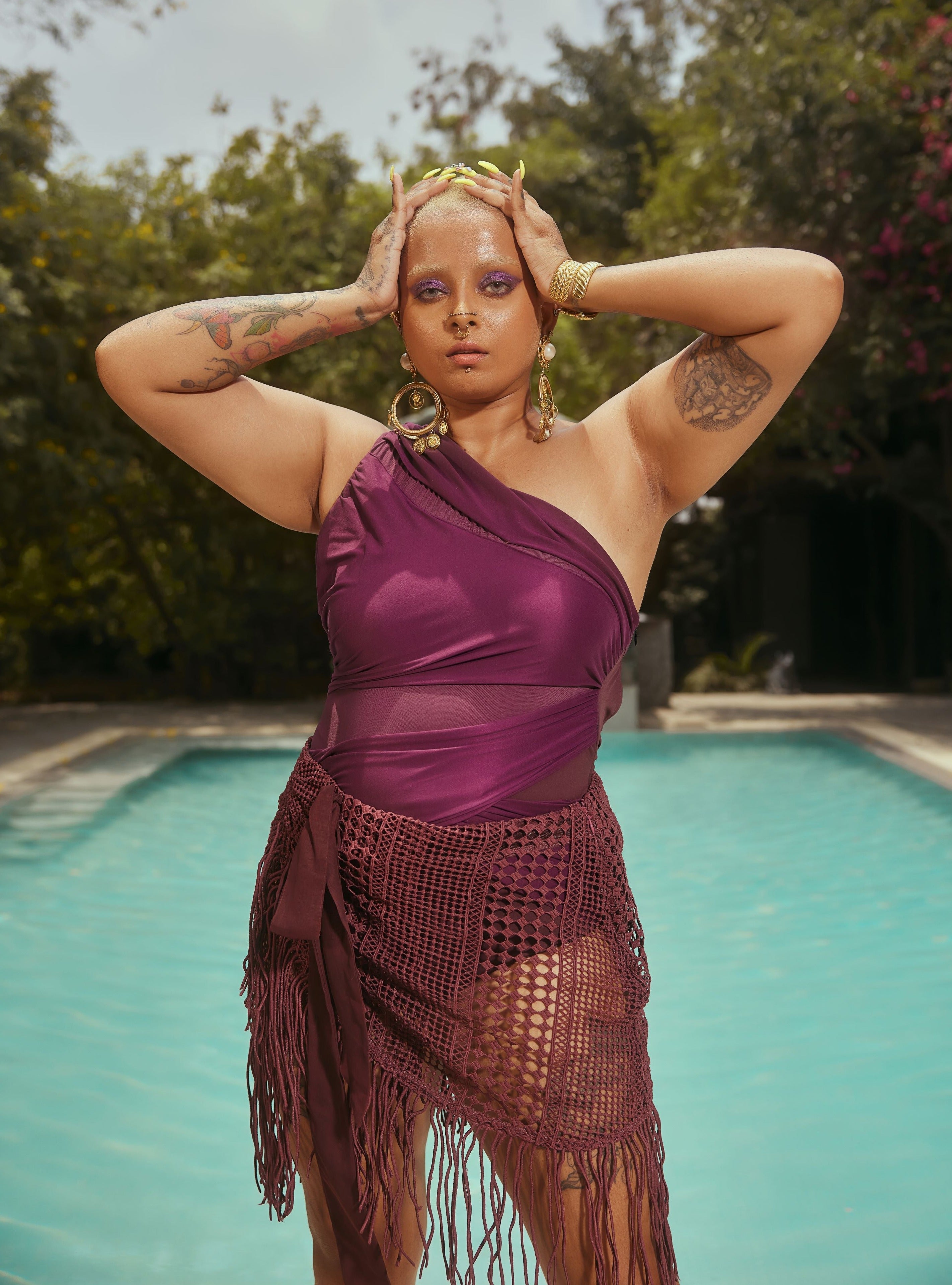 Buy Our Thalassa Purple Crochet Cover-Up Skirt