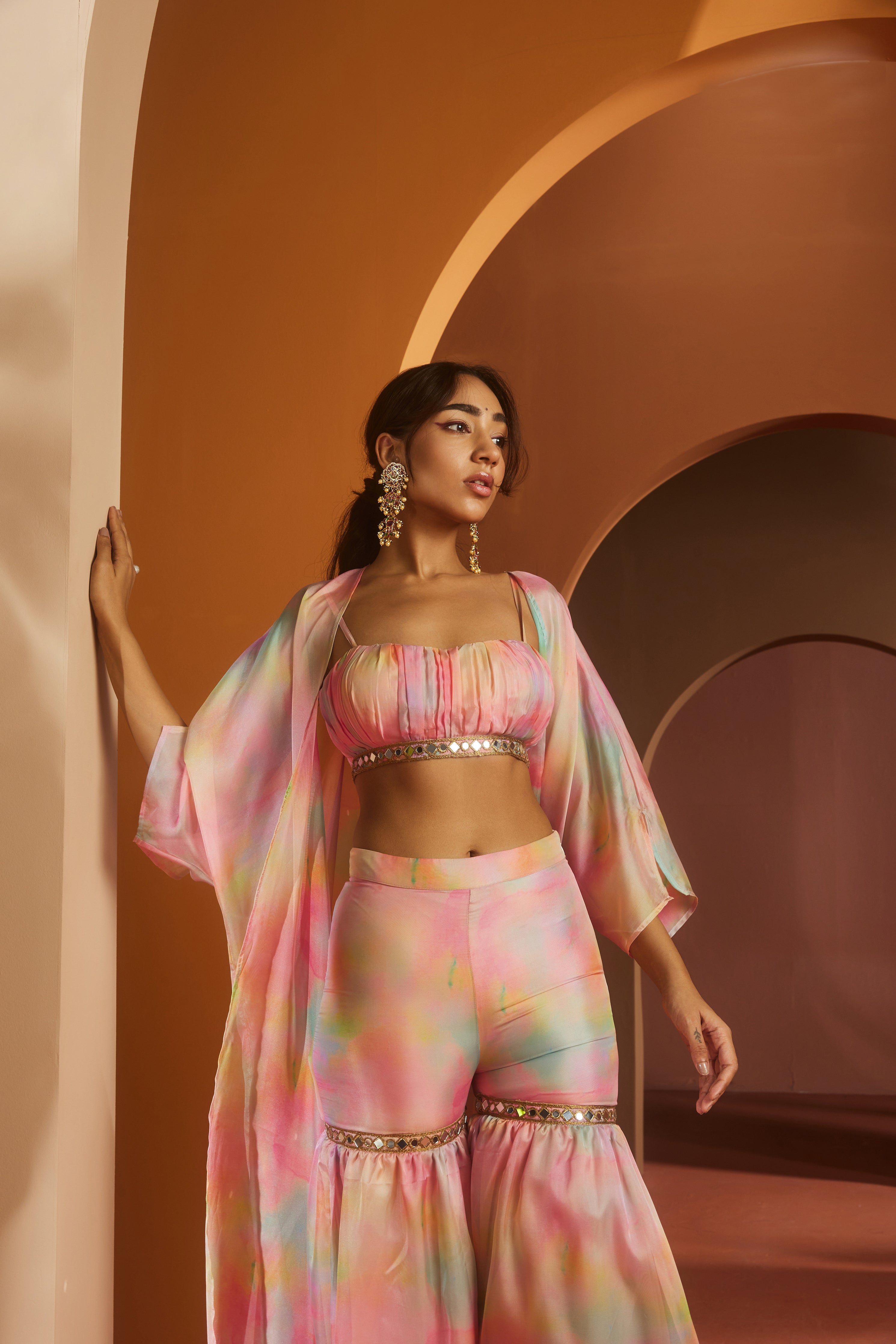 Buy Pink Watercolor Print Coord Set
