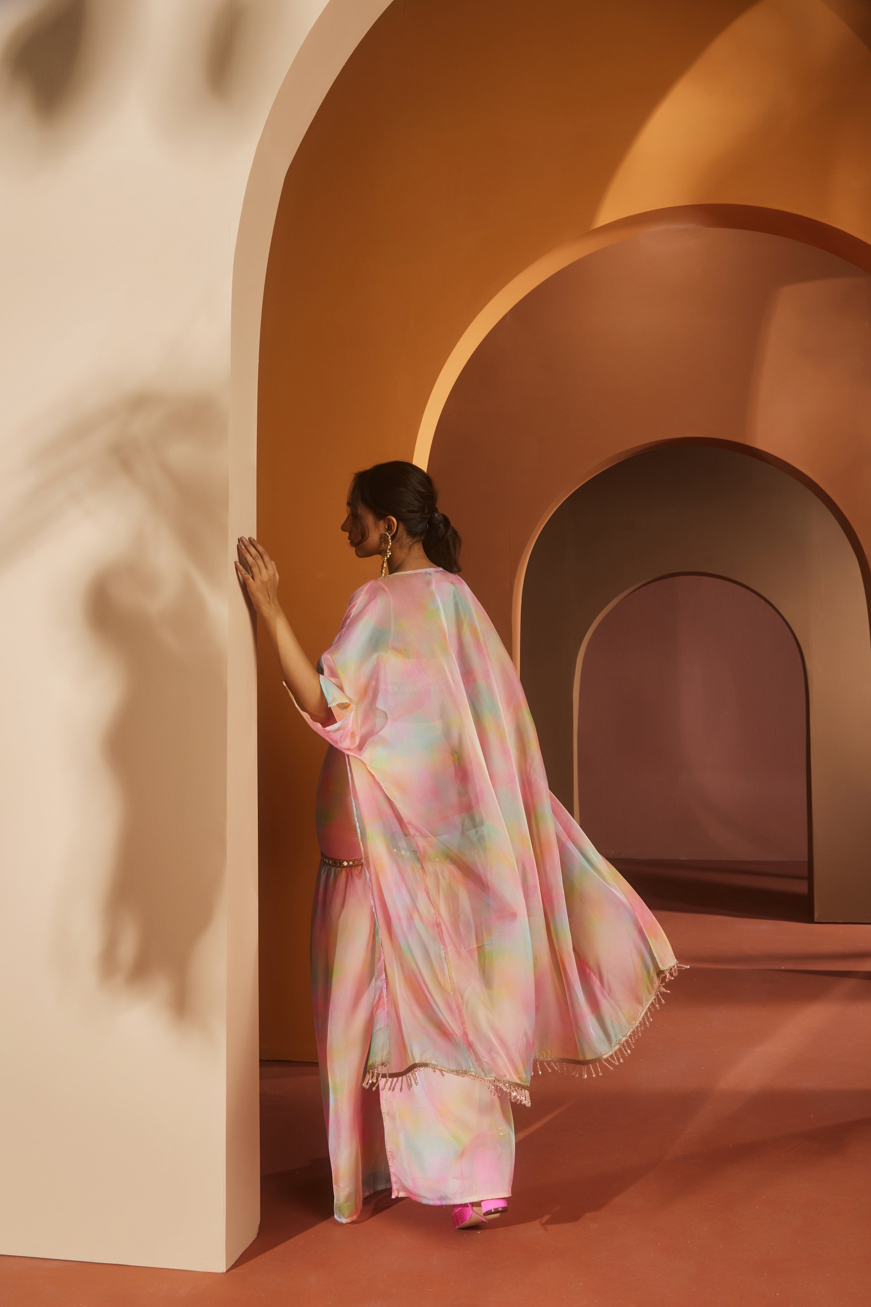 Buy Pink Watercolor Print Coord Set