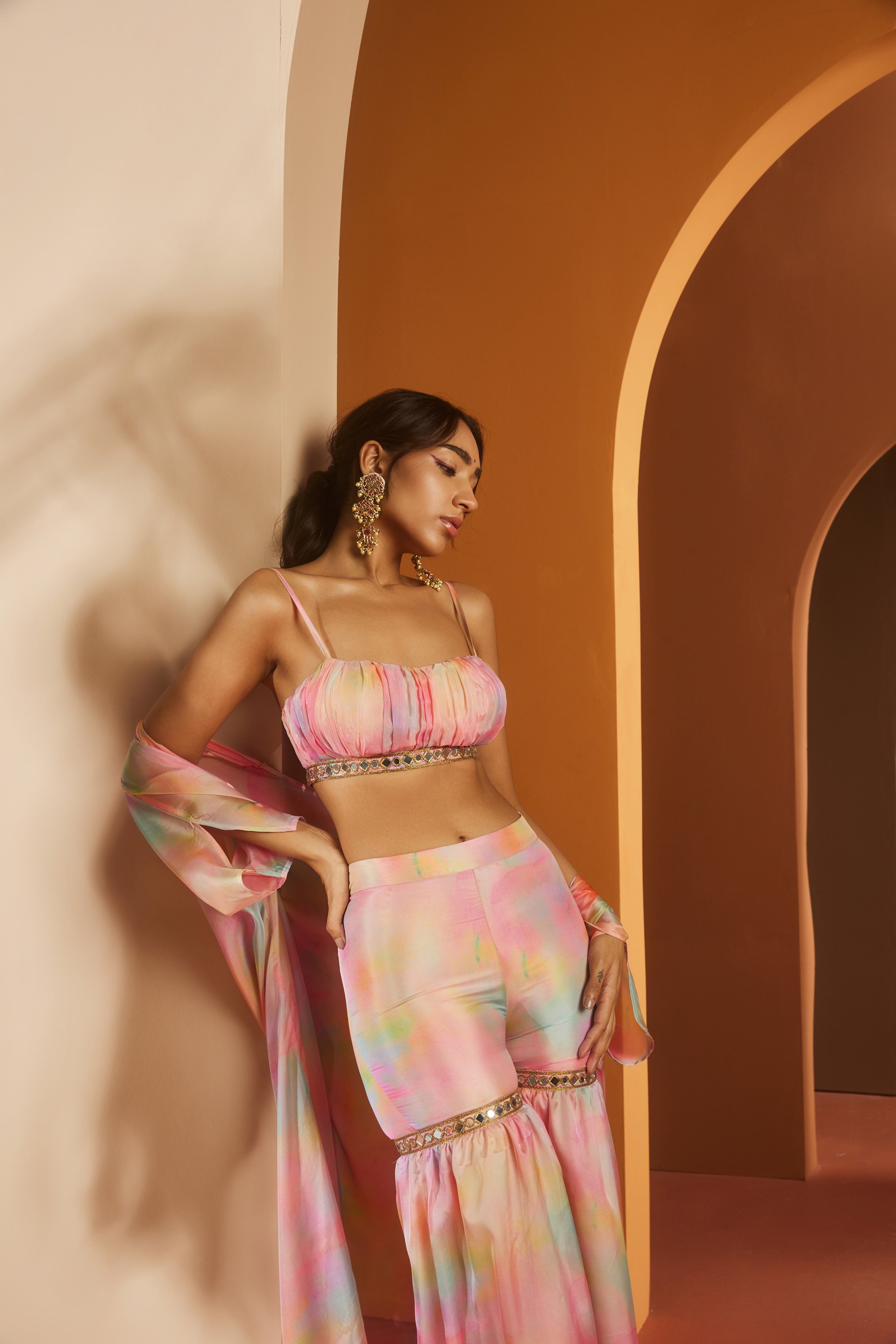 Buy Pink Watercolor Print Coord Set
