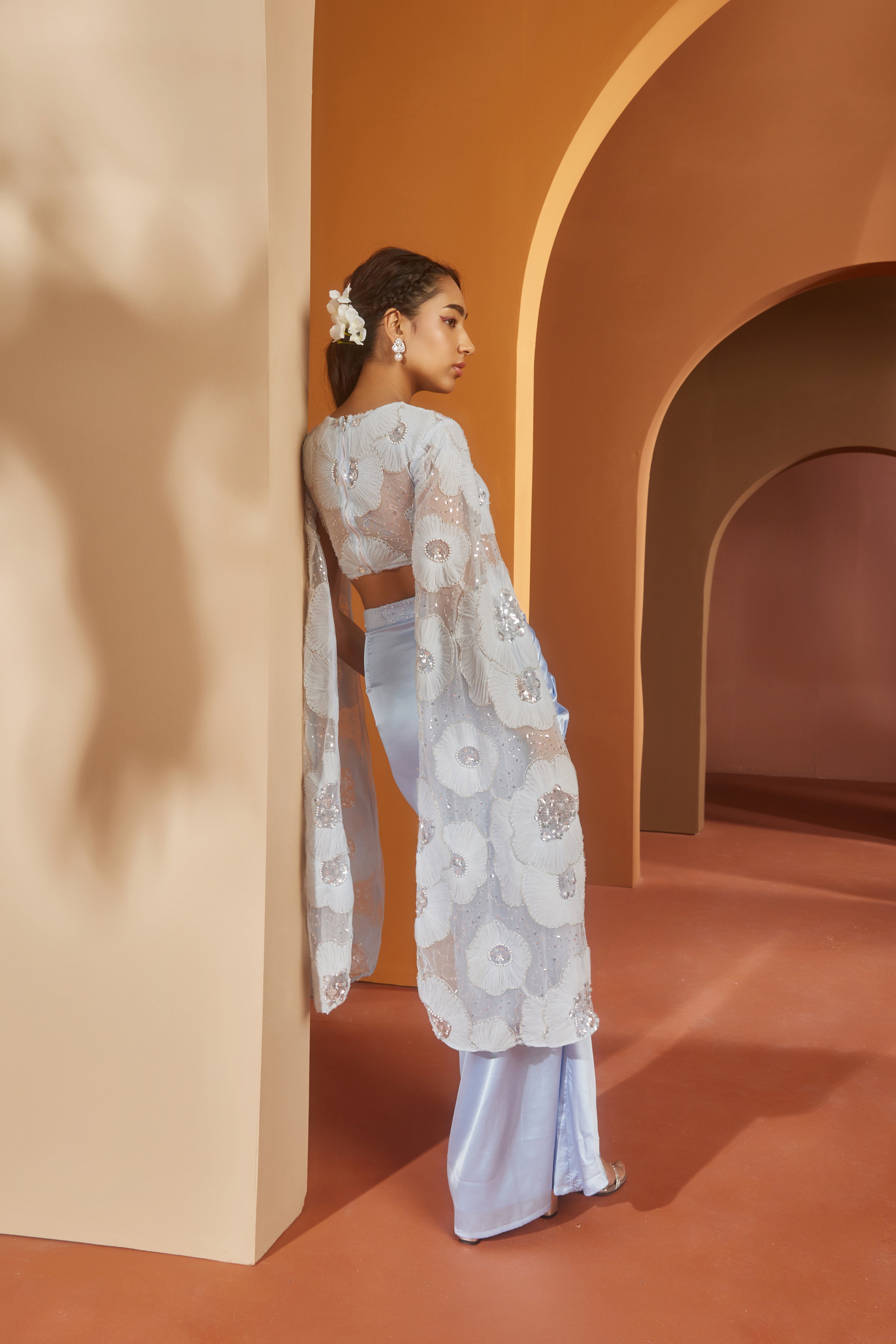 Buy Our Kamya Blue Flower Embroidery Coord Set