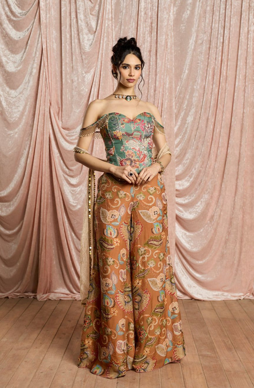 Mehrab Floral Corset & Sharara Set