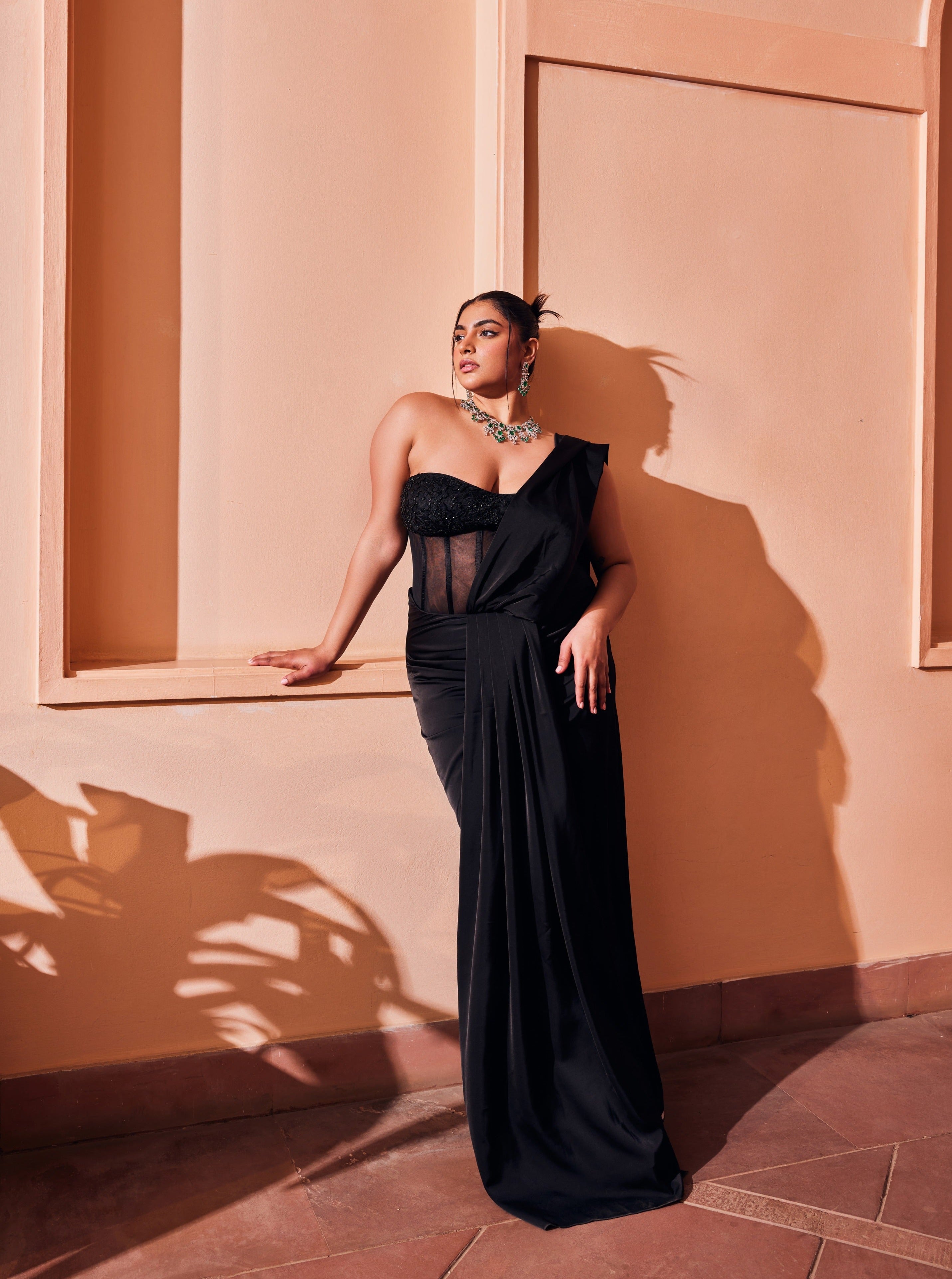 Black Saree Set