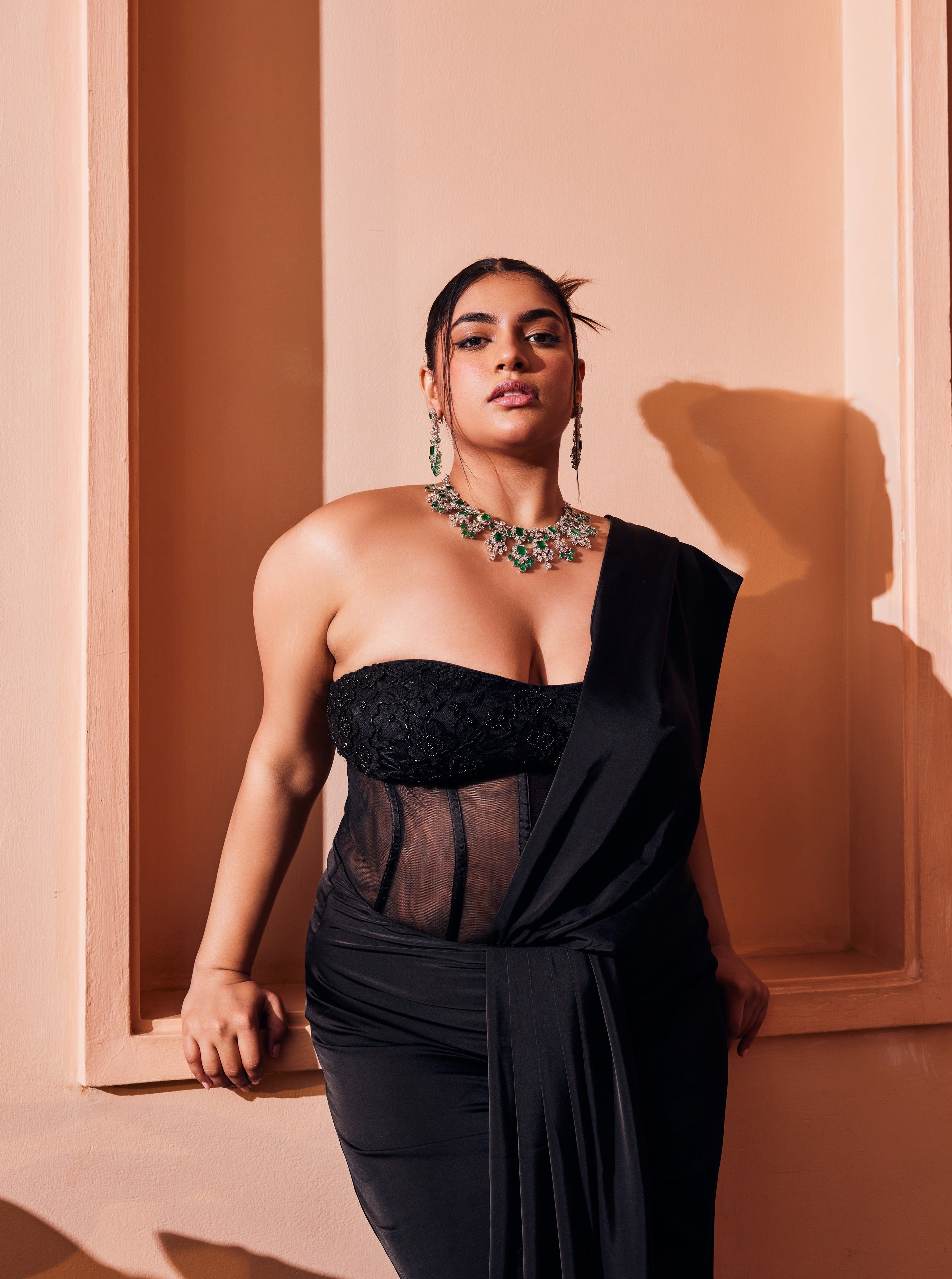 Black Saree Set