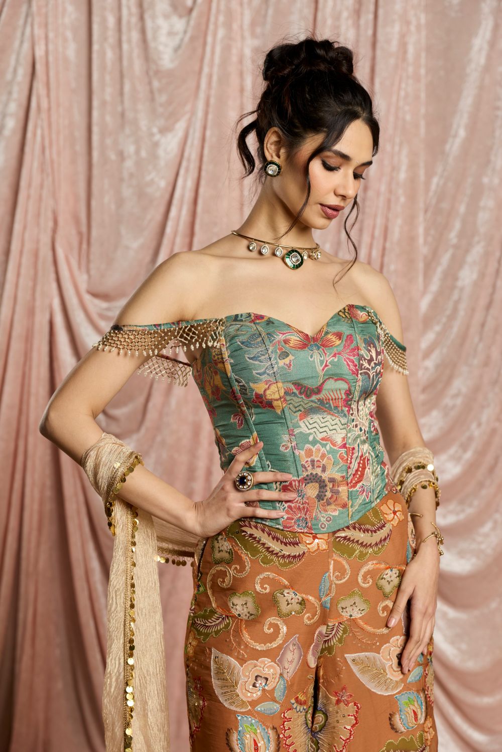 Mehrab Floral Corset & Sharara Set