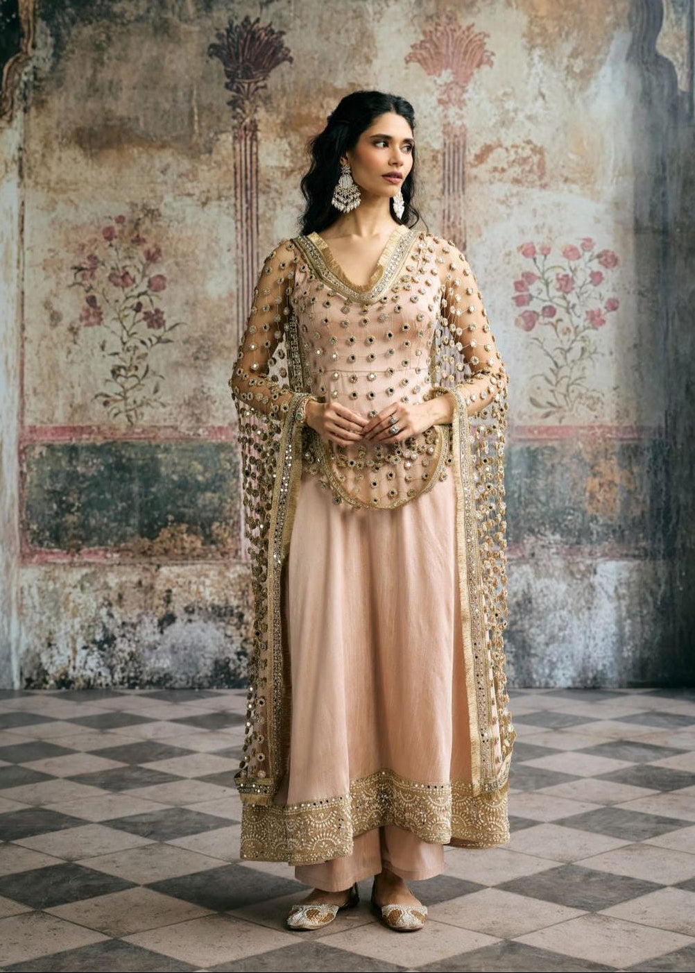 Ayinaat Raw Silk Anarkali Set Without Dupatta
