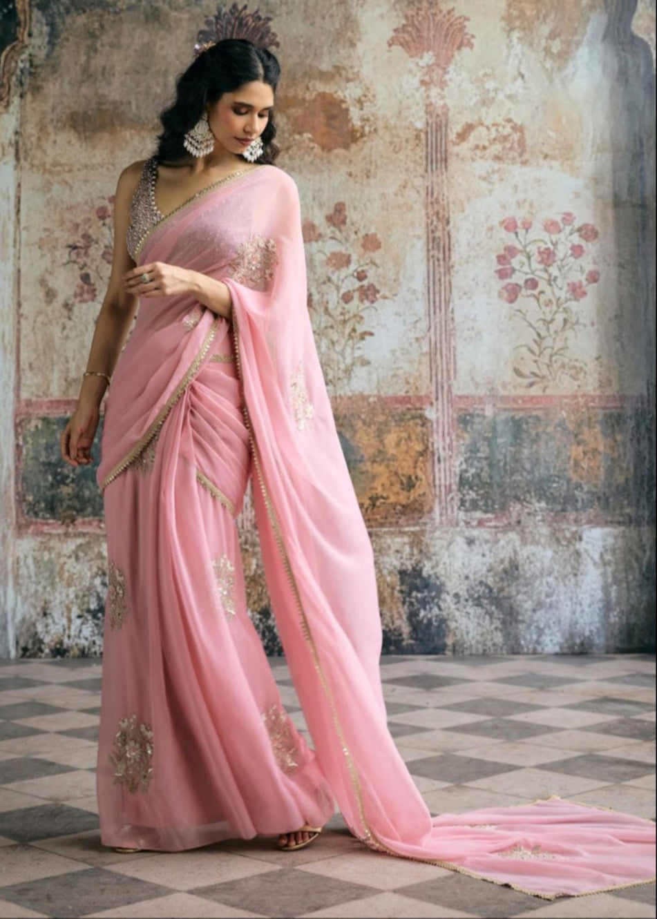 Gulafsha Blush Pink Saree
