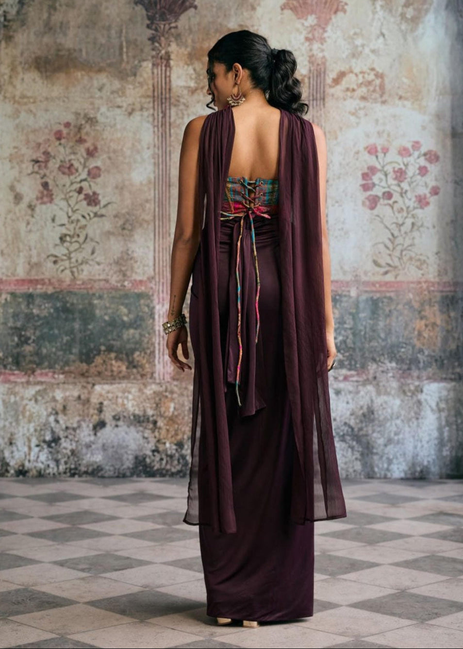 Riva Silk Brocade Corset Blouse