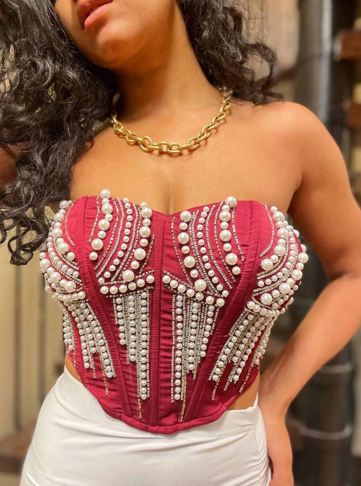Leila Hand Embroidered Corset Blouse